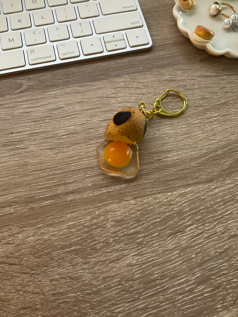 Cracked Quail Egg Keychain