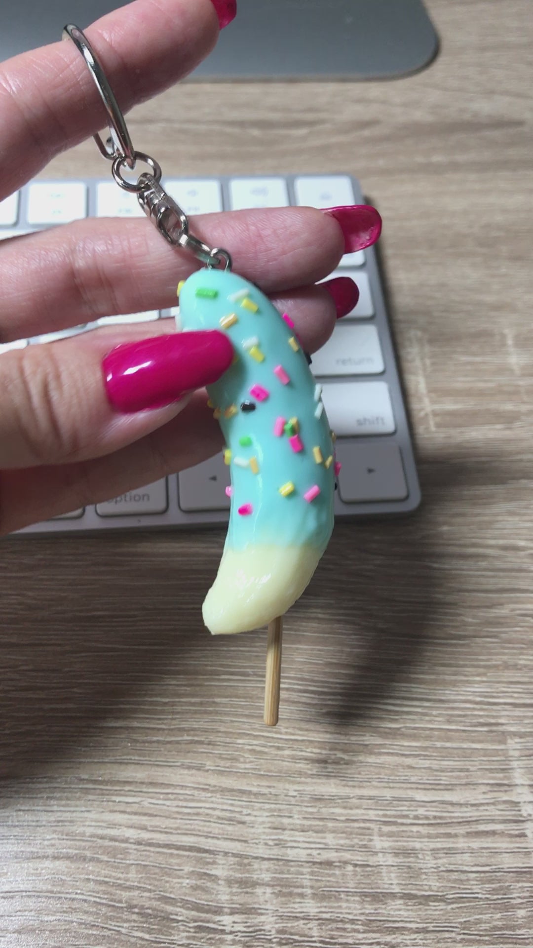 Banana with stick Keychain Blue – P FACTORY