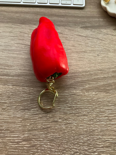 Bell Pepper Keychain Red
