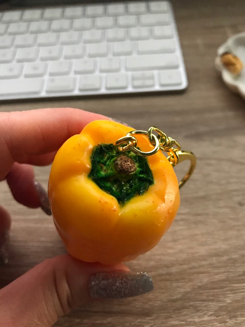 Bell Pepper Keychain Yellow