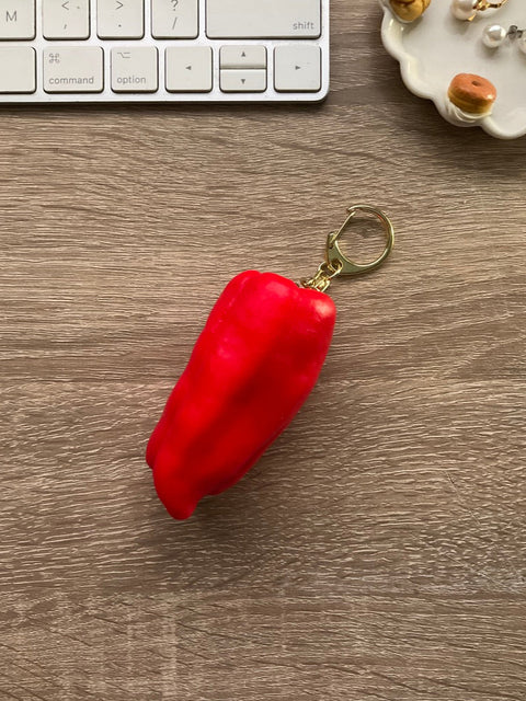 Bell Pepper Keychain Red