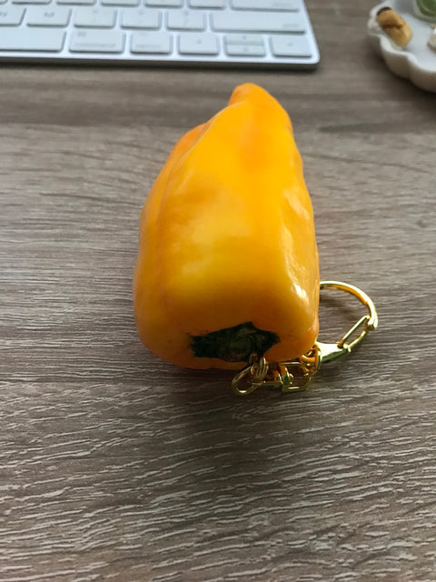 Bell Pepper Keychain Yellow