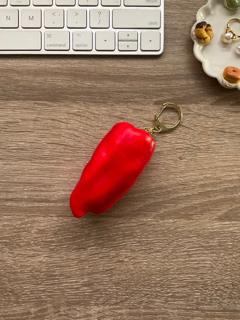 Bell Pepper Keychain Red