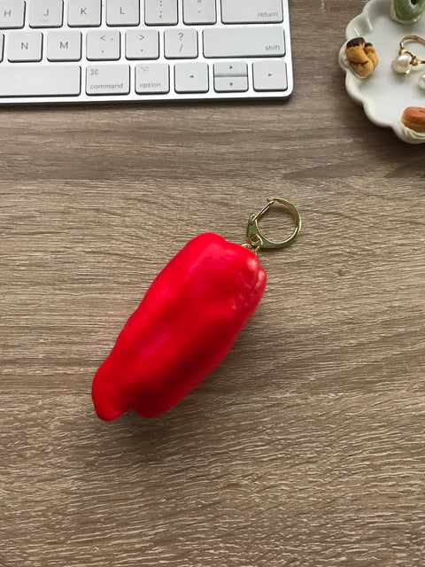 Bell Pepper Keychain Red
