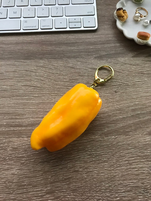 Bell Pepper Keychain Yellow