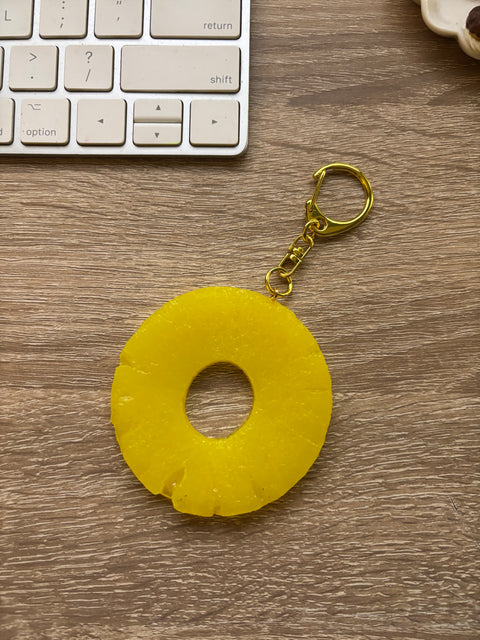 Pineapple Canned Slice Keychain