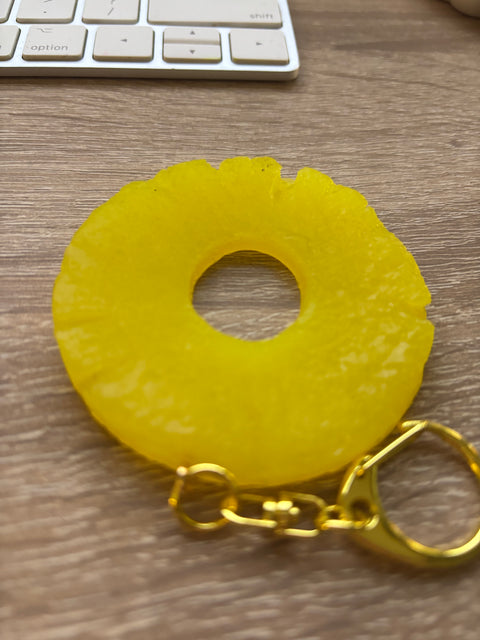 Pineapple Canned Slice Keychain