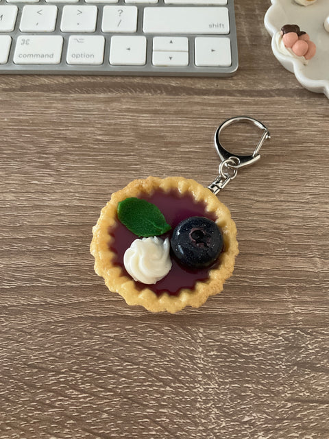 Fruit Tart Keychain Blueberry