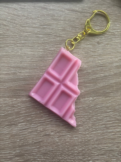 🍫🔑 Chocolate Bar Keychain –Strawberry  Broken