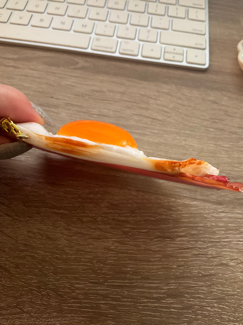 Sunny Side-Up Egg Keychain with Bacon A