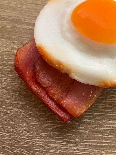Sunny Side-Up Egg Keychain with Bacon B