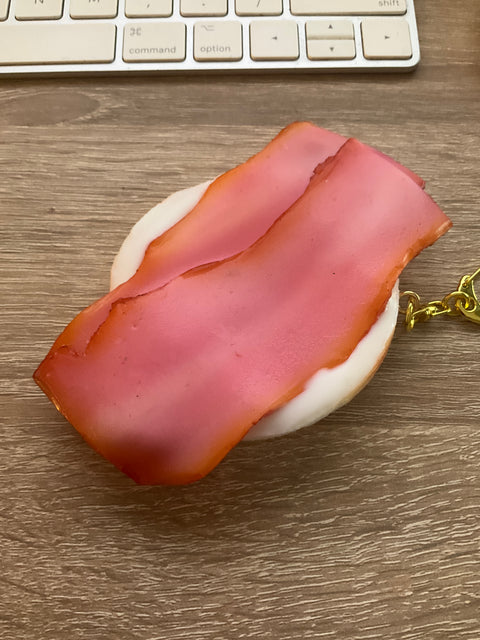 Sunny Side-Up Egg Keychain with Bacon B