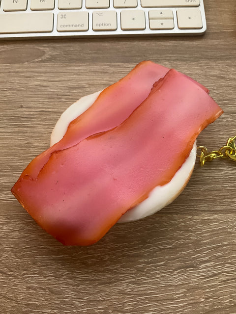 Sunny Side-Up Egg Keychain with Bacon B