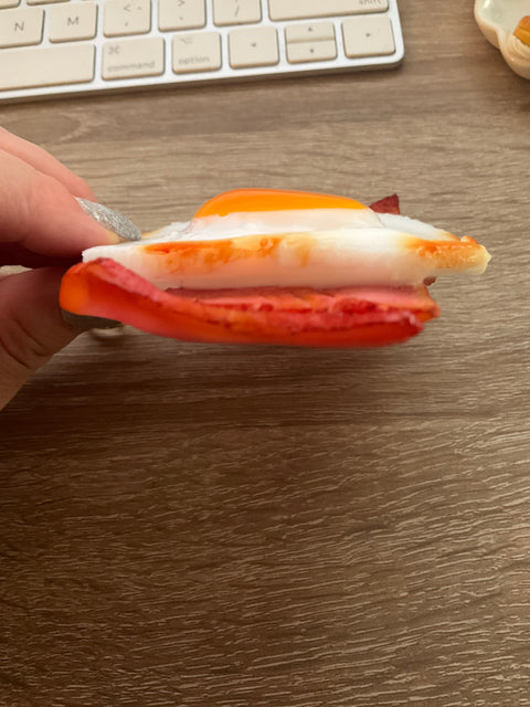 Sunny Side-Up Egg Keychain with Bacon B