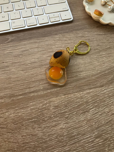 Cracked Quail Egg Keychain