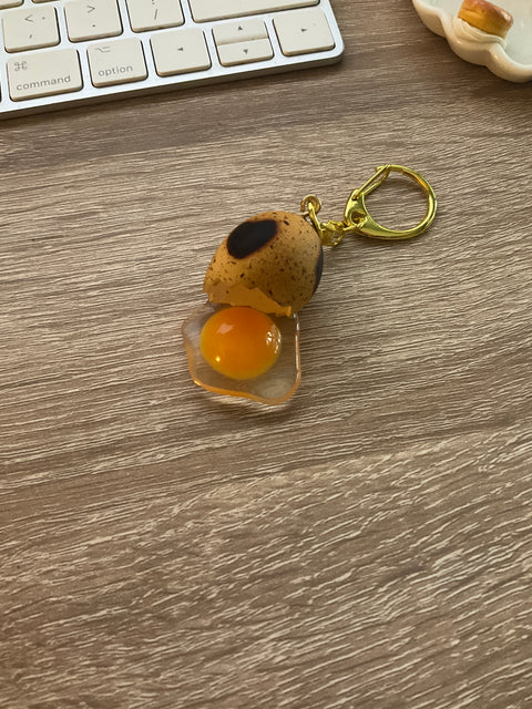 Cracked Quail Egg Keychain