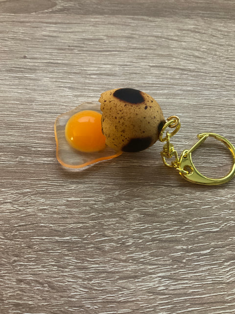 Cracked Quail Egg Keychain