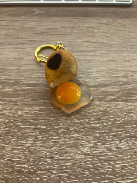Cracked Quail Egg Keychain