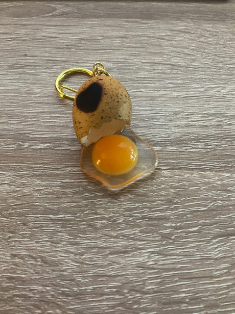 Cracked Quail Egg Keychain
