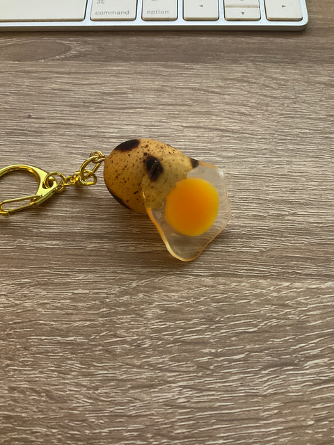 Cracked Quail Egg Keychain