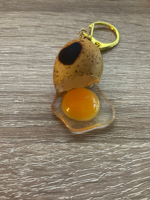 Cracked Quail Egg Keychain