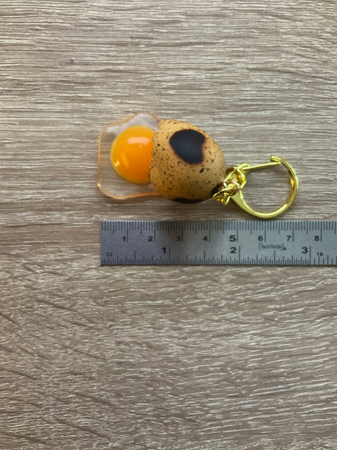 Cracked Quail Egg Keychain