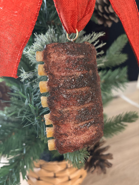 Barbecue Spare Ribs without Sauce Ornament (Dry Rub Version), BBQ Ornament