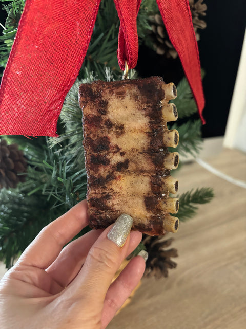 Barbecue Spare Ribs without Sauce Ornament (Dry Rub Version), BBQ Ornament