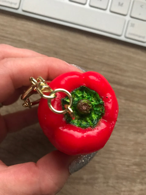 Bell Pepper Keychain Red
