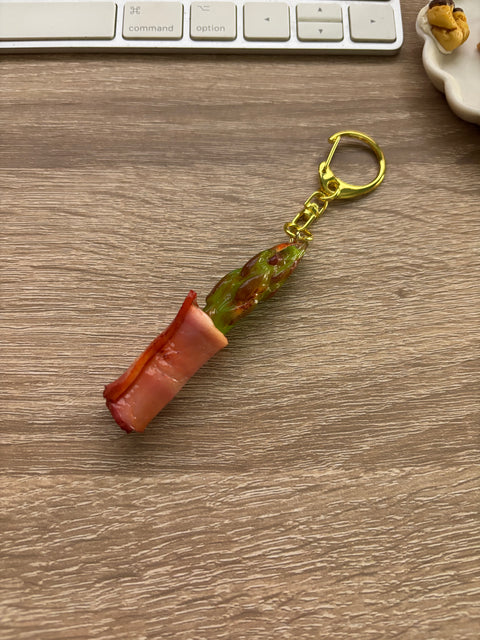 Bacon-Wrapped Asparagus Keychain