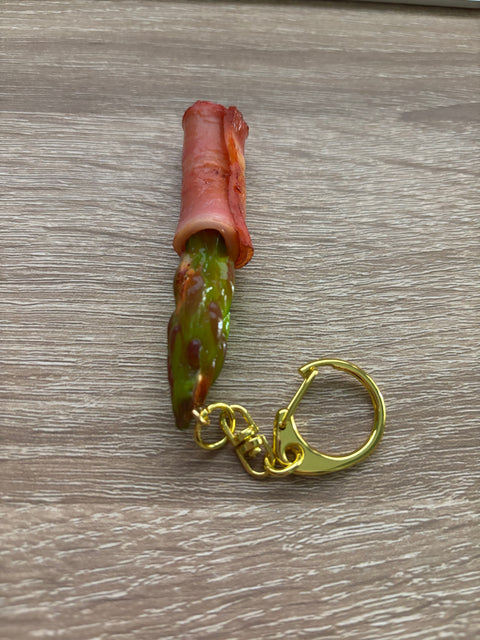 Bacon-Wrapped Asparagus Keychain