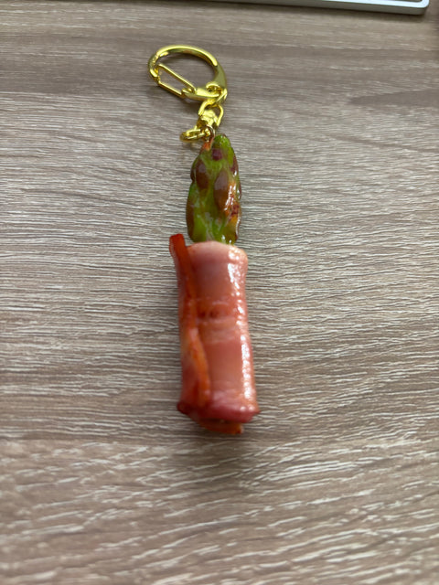Bacon-Wrapped Asparagus Keychain
