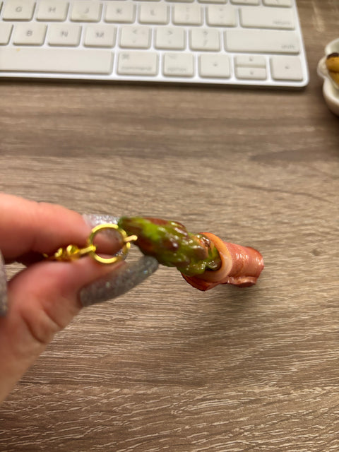 Bacon-Wrapped Asparagus Keychain