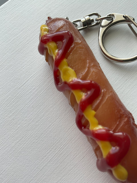 Hot Dog Vinyl Keychain