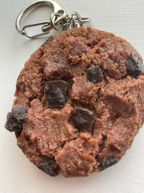 Chocolate Chocolate Chip Cookie Keychain