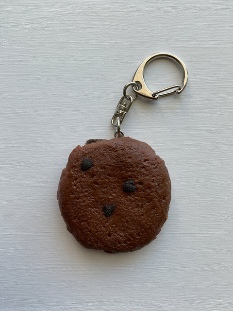 Chocolate Chocolate Chip Cookie Keychain