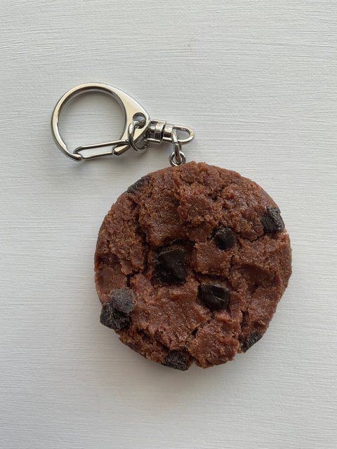 Chocolate Chocolate Chip Cookie Keychain